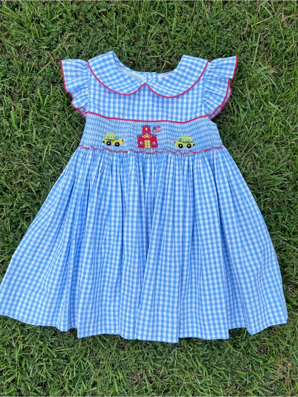 School Bus Hand Smocked Dress